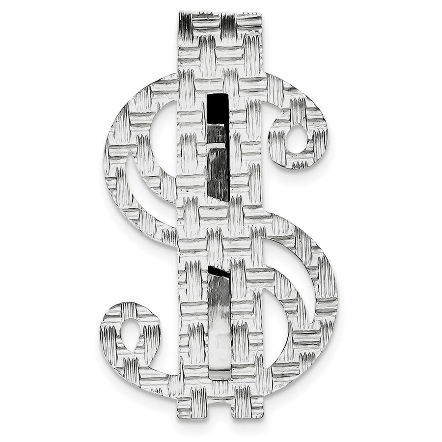 Dollar Sign Money Clip in Sterling Silver with Rhodium Plating Image 1