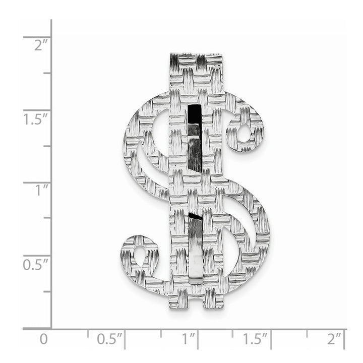 Dollar Sign Money Clip in Sterling Silver with Rhodium Plating Image 2