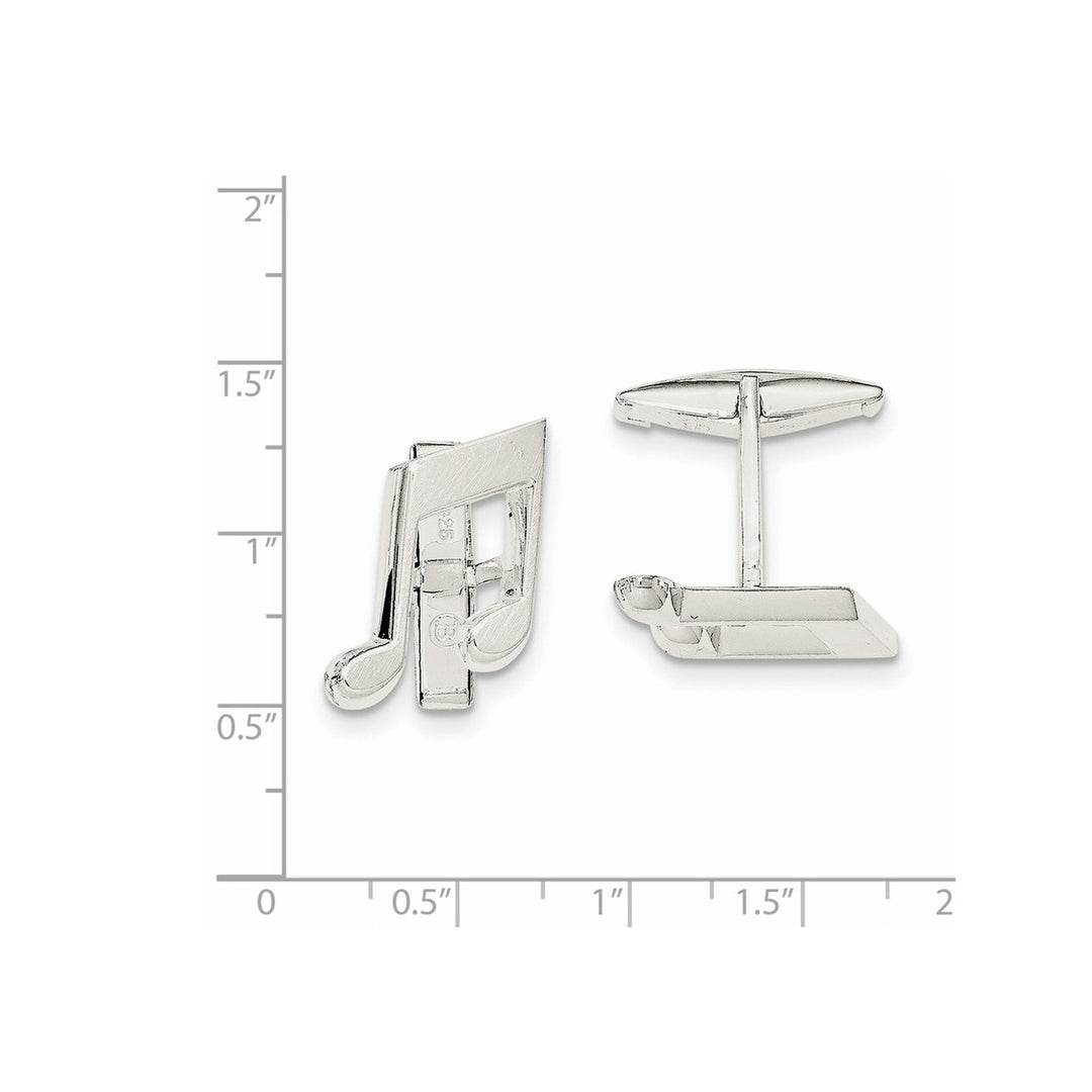 Musical Notes Cuff Links in Sterling Silver Image 2