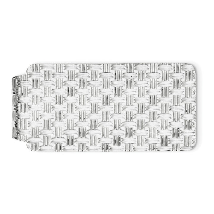 Classic Textured Money Clip in Sterling Silver with Rhodium Plating Image 1