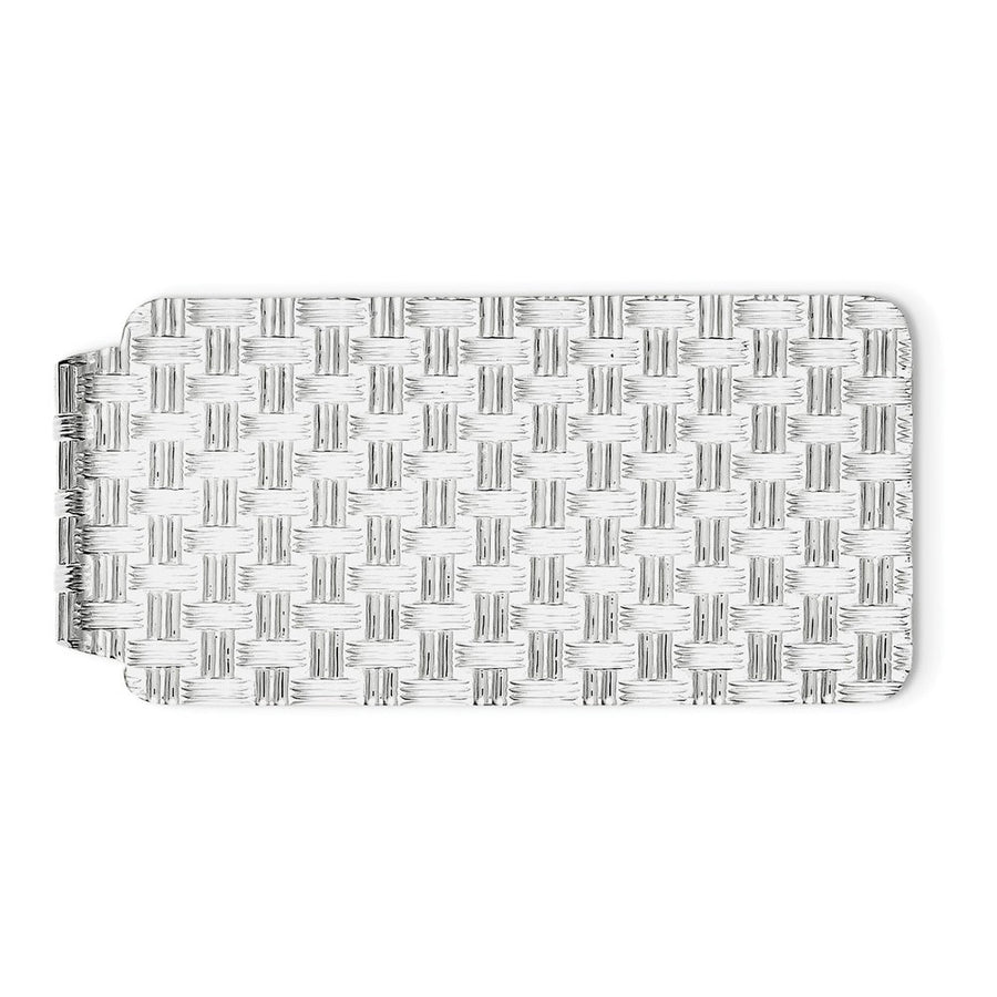 Classic Textured Money Clip in Sterling Silver with Rhodium Plating Image 1