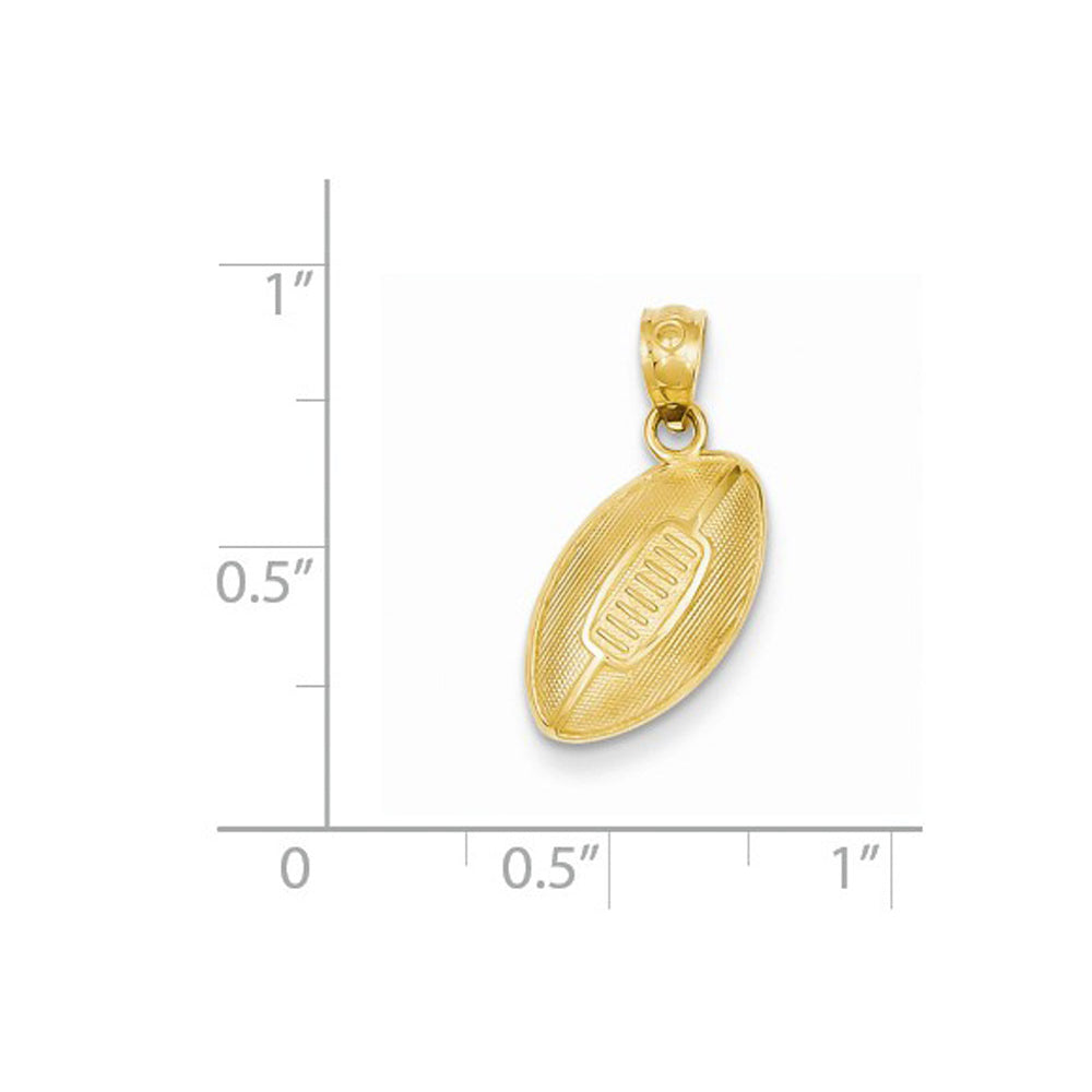 Classic Football Charm Pendant Necklace in 14K Yellow Gold Image 2