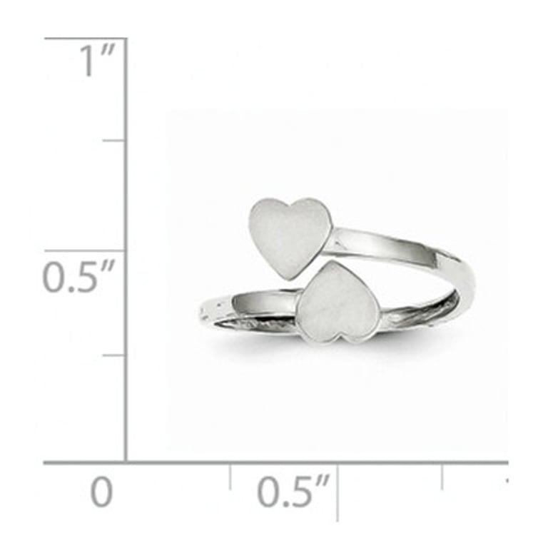 Ladies 14K White Gold Double Heart Ring Image 2