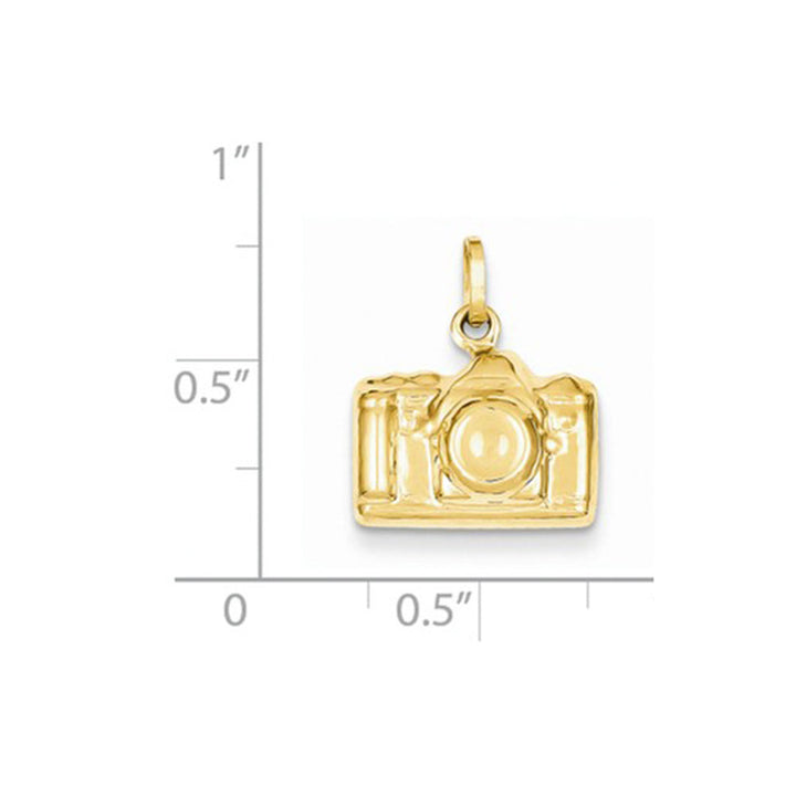 Polished Camera Charm Pendant Necklace in 14K Yellow Gold with Chain Image 2