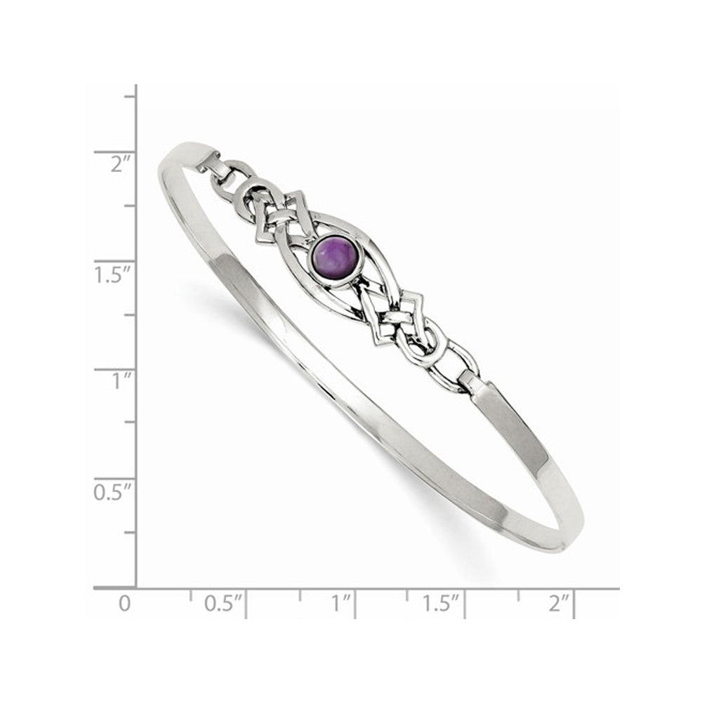 Sterling Silver Purple Amethyst Bangle Bracelet Image 2