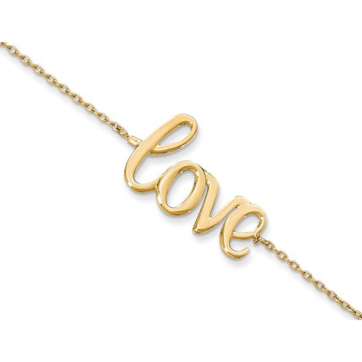 14K Yellow Gold LOVE Bracelet with Lobster Clasp Image 2