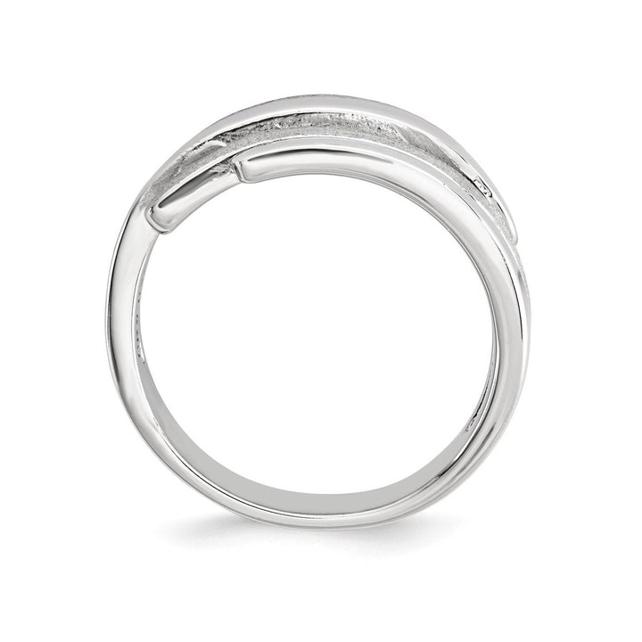 Ladies Polished and Brushed Fashion Ring in Sterling Silver Image 2