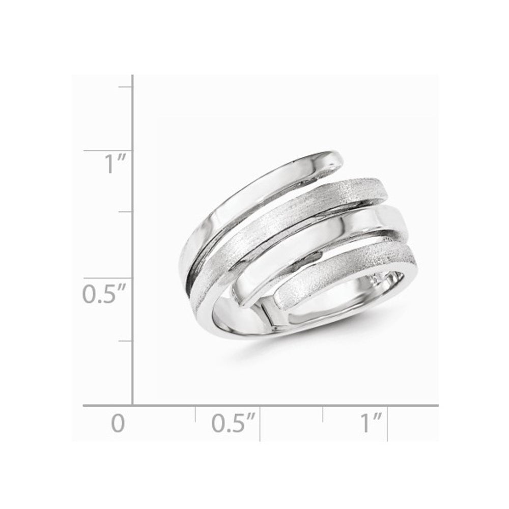 Ladies Polished and Brushed Fashion Ring in Sterling Silver Image 3