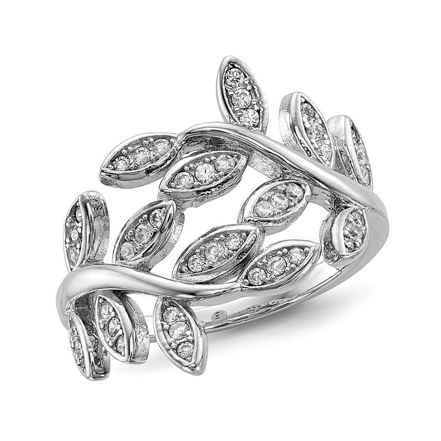 Vine Leaves Synthetic Cubic Zirconia (CZ) Ring in Sterling Silver Image 1