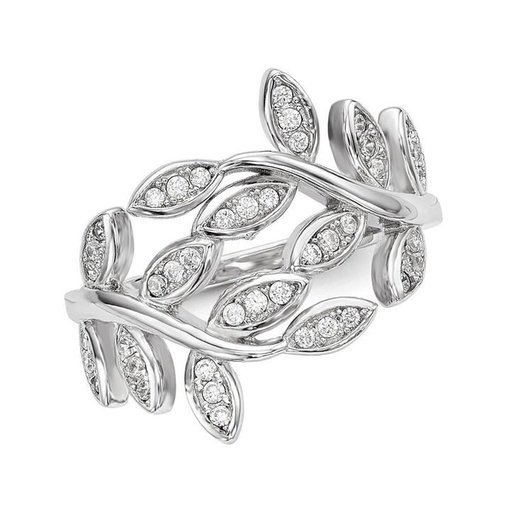 Vine Leaves Synthetic Cubic Zirconia (CZ) Ring in Sterling Silver Image 4