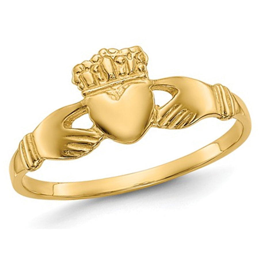 Ladies Claddagh Ring in Polished 14K Yellow Gold Image 1