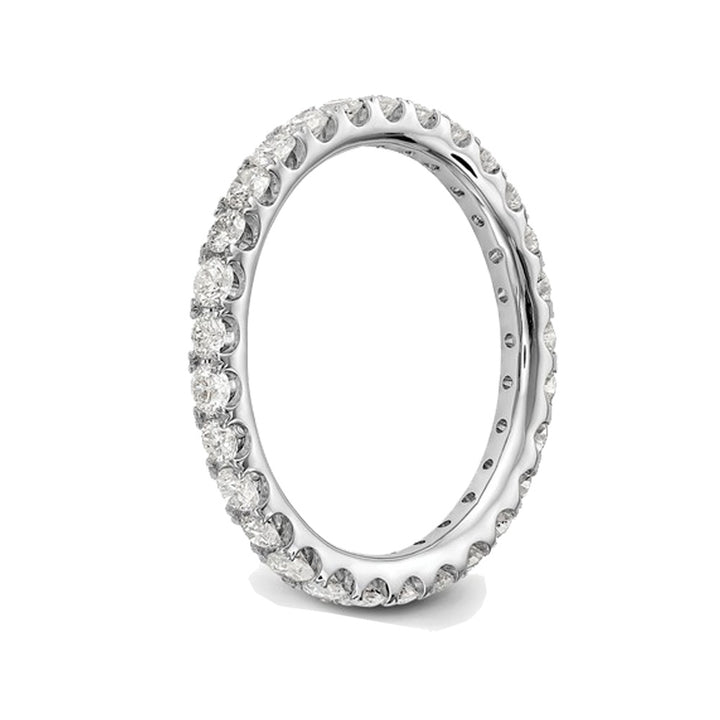 1.00 Carat (ctw H-II1-I2) Diamond Eternity Wedding Band in 14K White Gold Ring Image 3