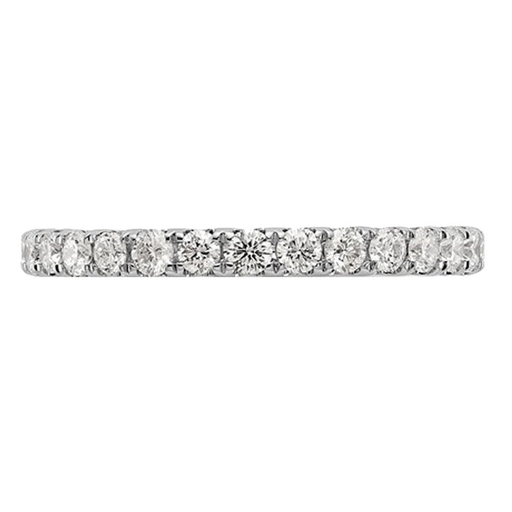 1.00 Carat (ctw H-II1-I2) Diamond Eternity Wedding Band in 14K White Gold Ring Image 4