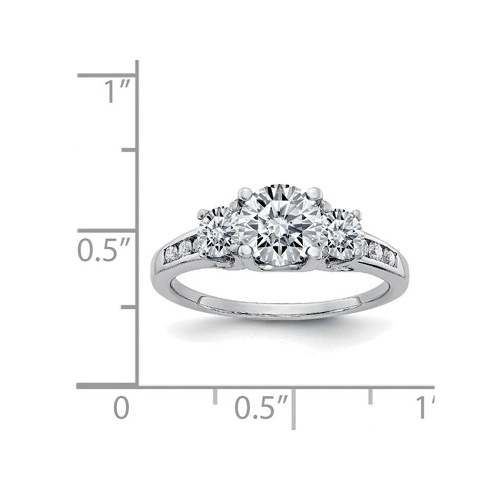 1.50 Carat (ctw 1.55 Ct. Look) Synthetic Moissanite Anniversary Engagement Ring in 14K White Gold Image 3