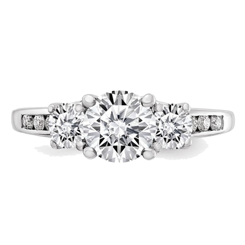1.50 Carat (ctw 1.55 Ct. Look) Synthetic Moissanite Anniversary Engagement Ring in 14K White Gold Image 4