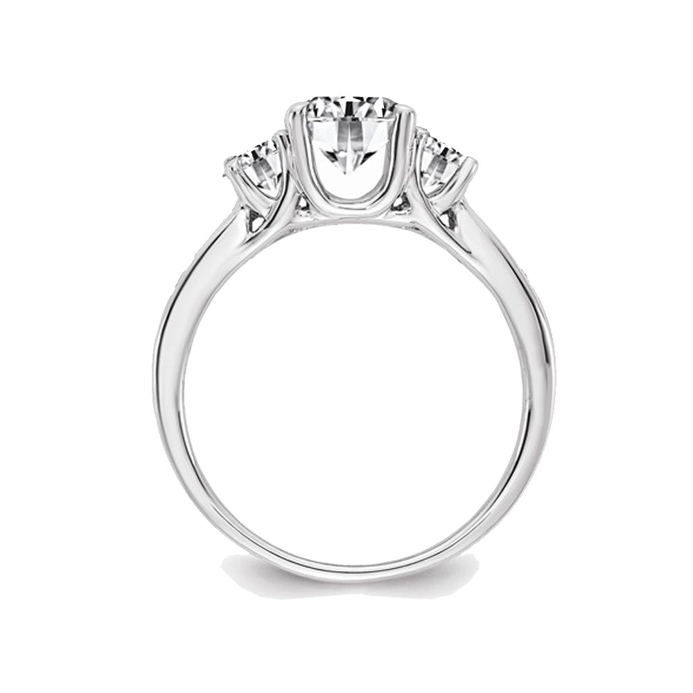 1.50 Carat (ctw 1.55 Ct. Look) Synthetic Moissanite Anniversary Engagement Ring in 14K White Gold Image 4