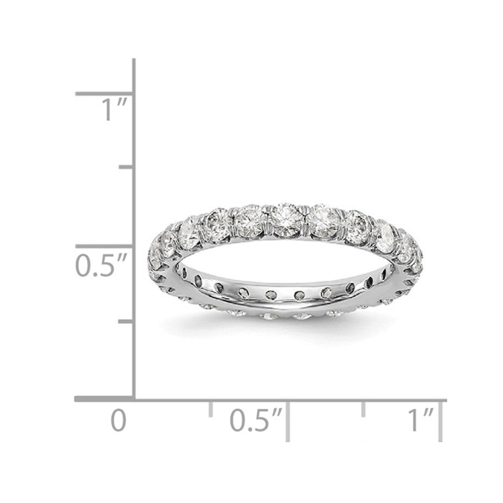 2.00 Carat (ctw Color H-ISI2-I1) Ladies Diamond Eternity Wedding Band Ring in 14K White Gold Image 2