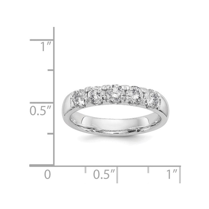 14K White Gold Synthetic Moissanite Anniversary Wedding Band  Ring 1.10 Carat (ctw) (1.15 Ct. Look) Image 3