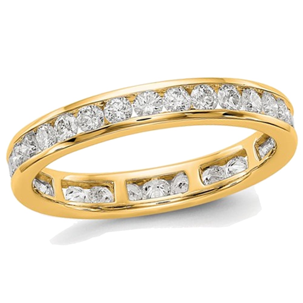 1.00 Carat (ctw Color H-II1-I2) Ladies Diamond Eternity Wedding Band Ring in 14K Yellow Gold Image 1