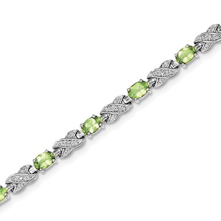 5.00 Carat (ctw) Peridot Infinity Bracelet in Sterling Silver Image 3