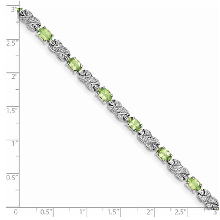 5.00 Carat (ctw) Peridot Infinity Bracelet in Sterling Silver Image 2