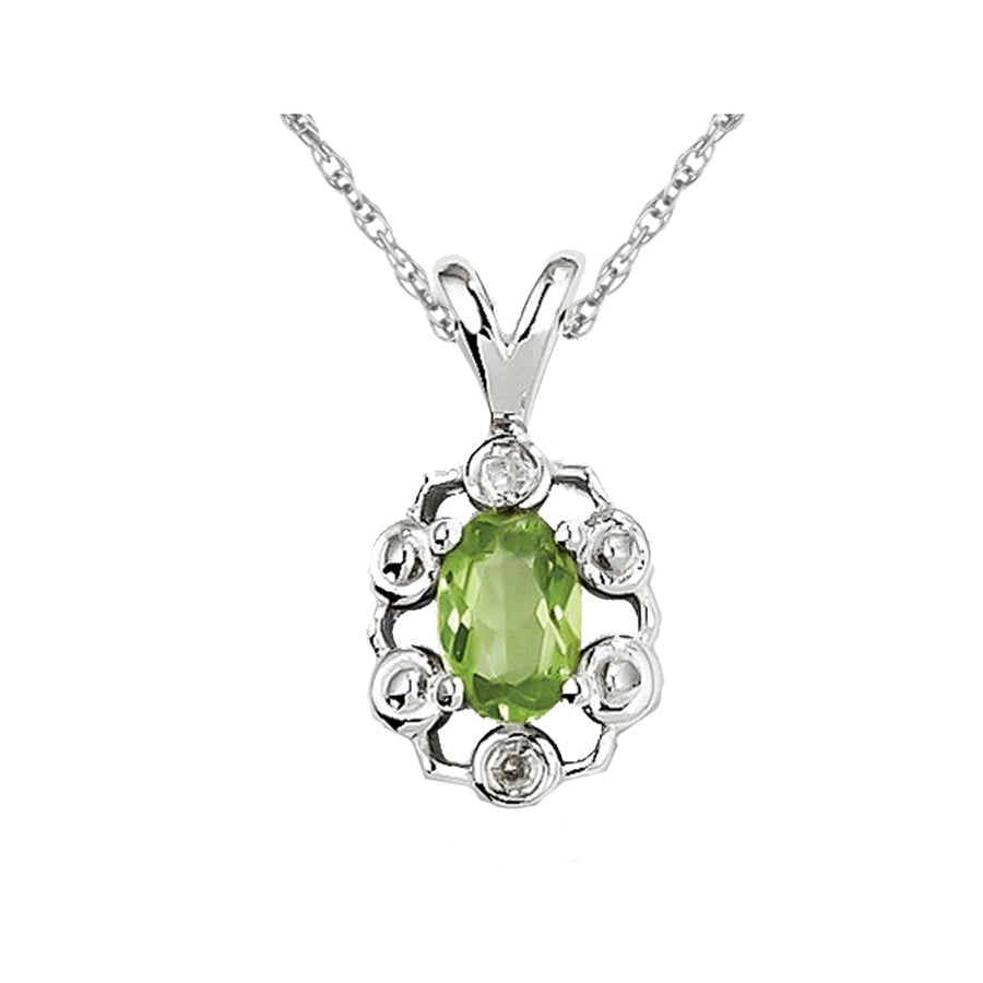 1/2 Carat (ctw) Natural Peridot Drop Pendant Necklace in Sterling Silver with Chain Image 1