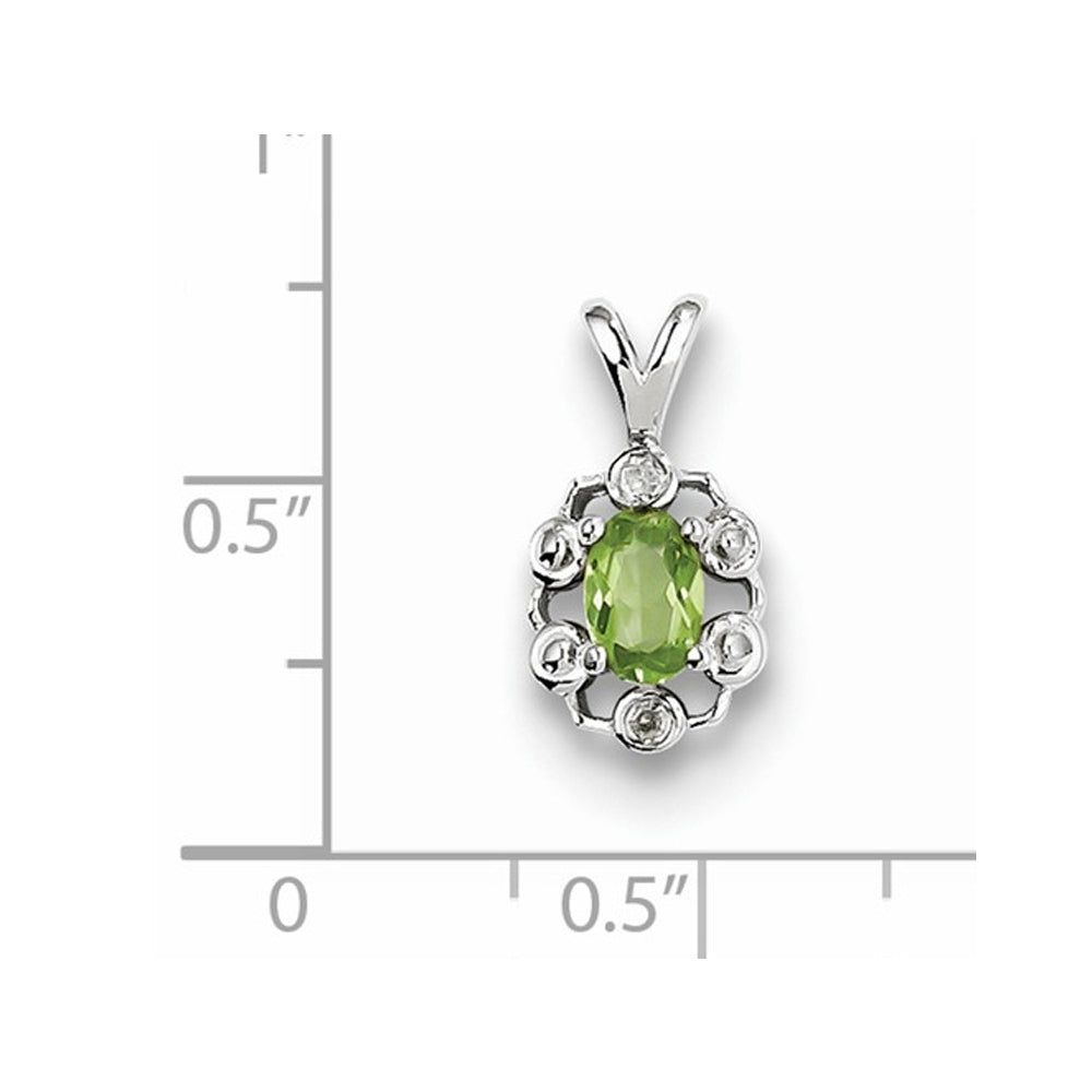 1/2 Carat (ctw) Natural Peridot Drop Pendant Necklace in Sterling Silver with Chain Image 2