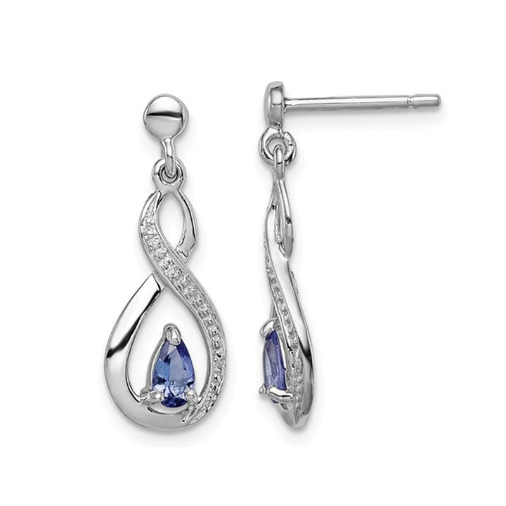 2/5 Carat (ctw) Tanzanite Infinity Drop Earrings in Sterling Silver Image 1