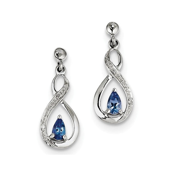 2/5 Carat (ctw) Tanzanite Infinity Drop Earrings in Sterling Silver Image 2