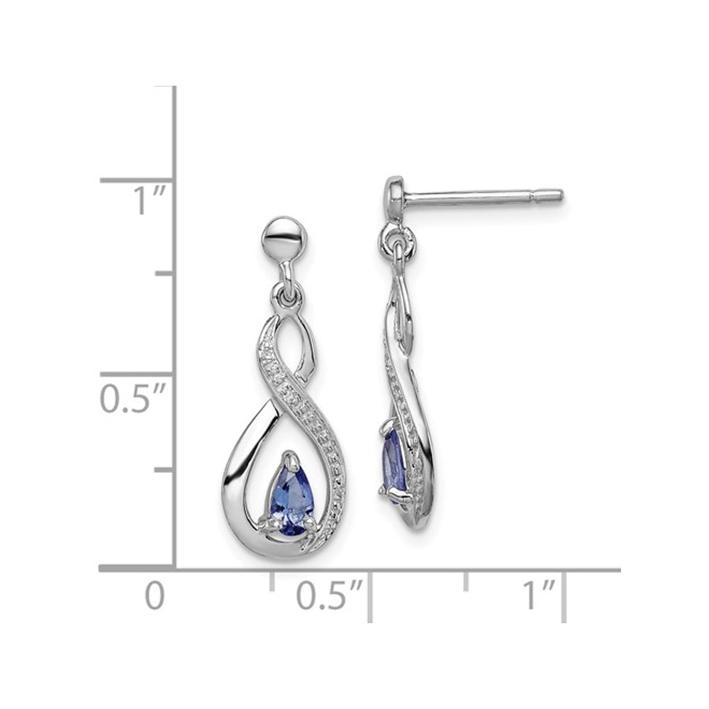 2/5 Carat (ctw) Tanzanite Infinity Drop Earrings in Sterling Silver Image 3