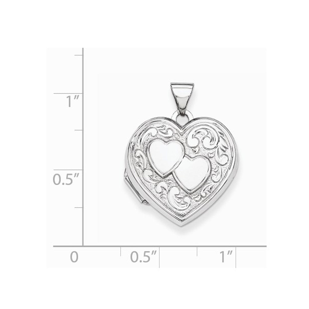 Heart Locket in Sterling Silver with Chain Image 2