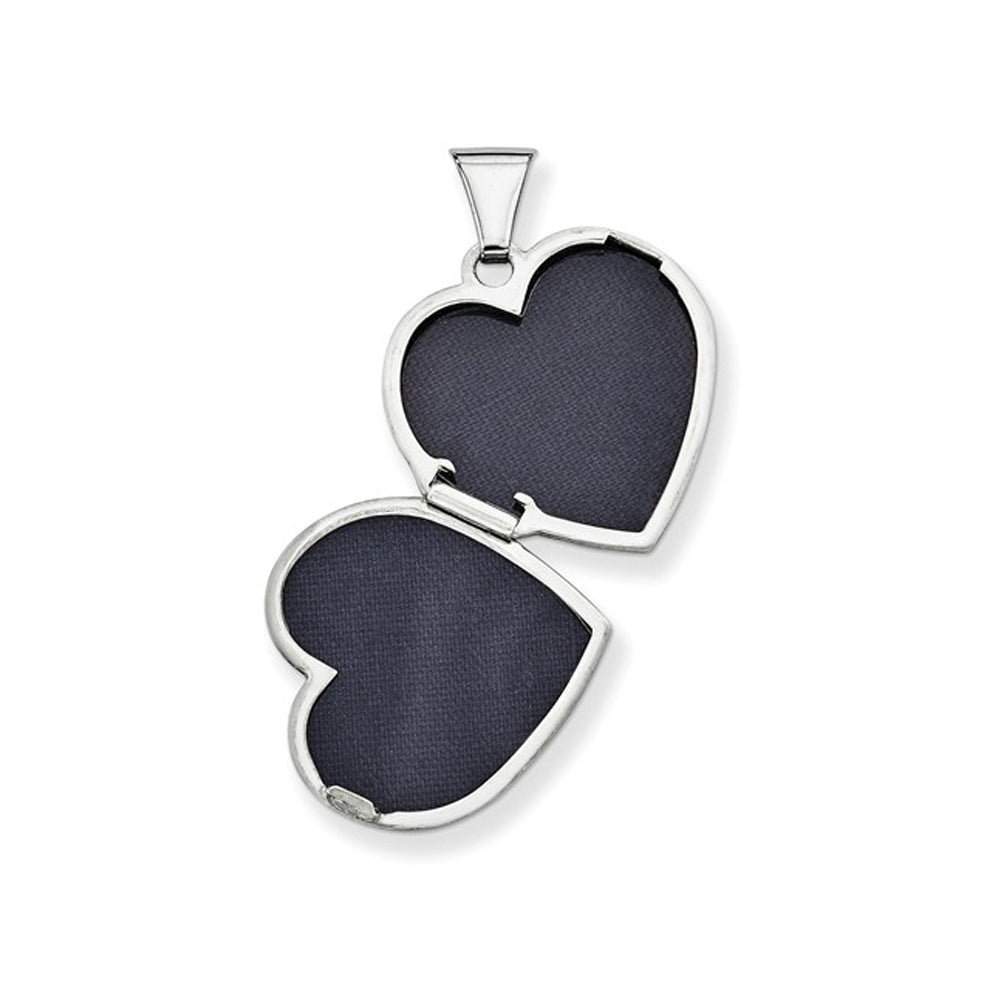 Heart Locket in Sterling Silver with Chain Image 3