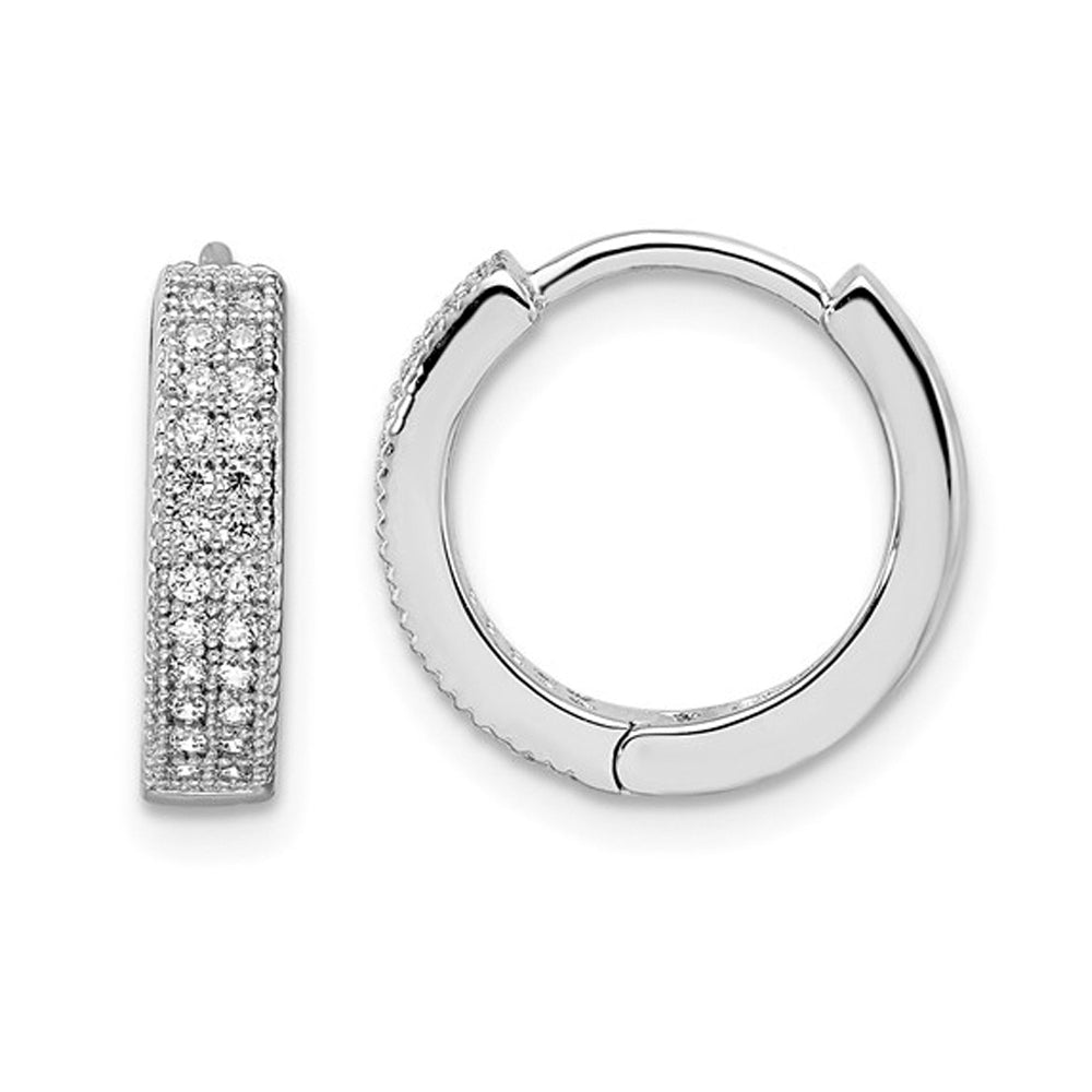 Cubic Zirconia (CZ) (CZ) Hoop Earrings in Sterling Silver Image 1