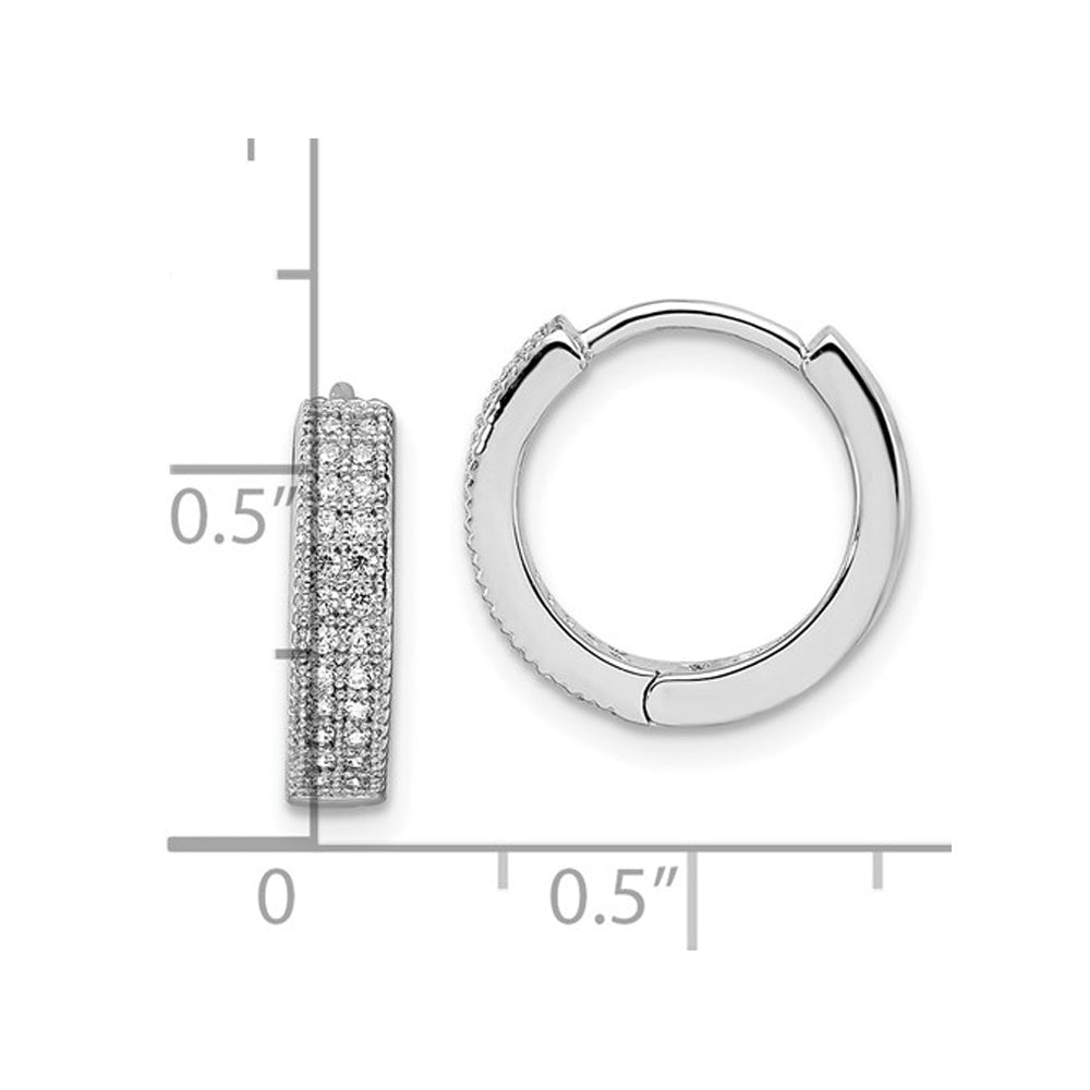 Cubic Zirconia (CZ) (CZ) Hoop Earrings in Sterling Silver Image 2