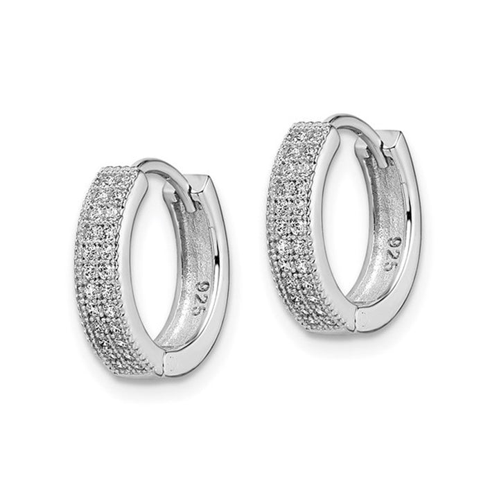 Cubic Zirconia (CZ) (CZ) Hoop Earrings in Sterling Silver Image 3