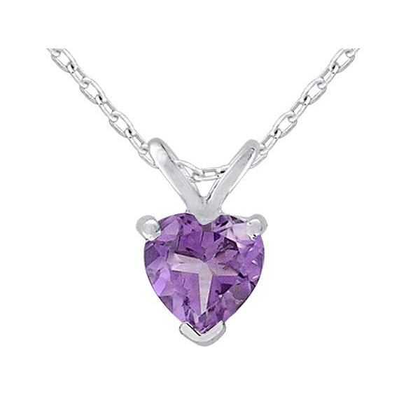 1.50 Carat (ctw) Amethyst Heart Earrings and Pendant Necklace Set in Sterling Silver Image 2