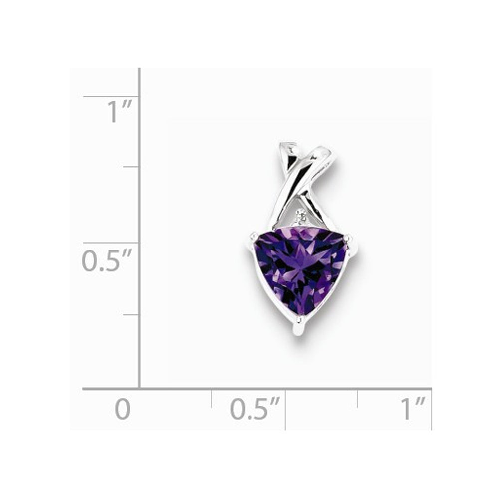 1.70 Carat (ctw) Amethyst Drop Pendant Necklace in Sterling Silver with Chain Image 2