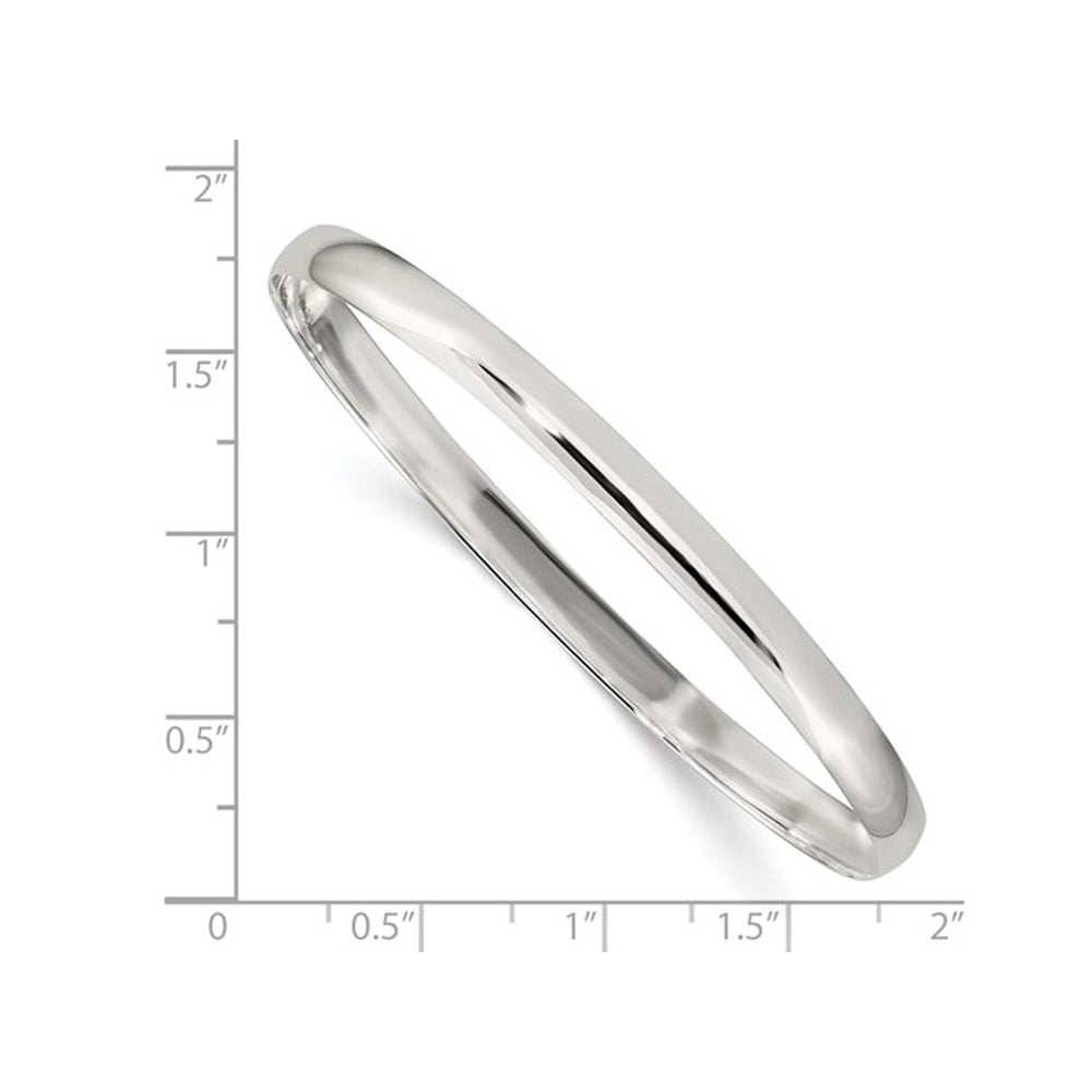 Sterling Silver Slip On Solid Bangle Bracelet (4.5mm) Image 3