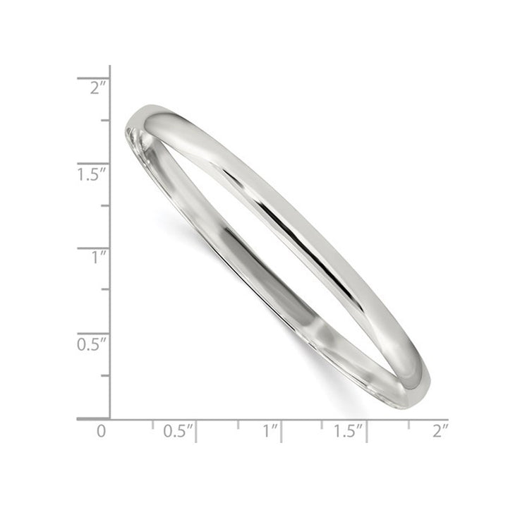 Sterling Silver Slip On Solid Bangle Bracelet (4.5mm) Image 3