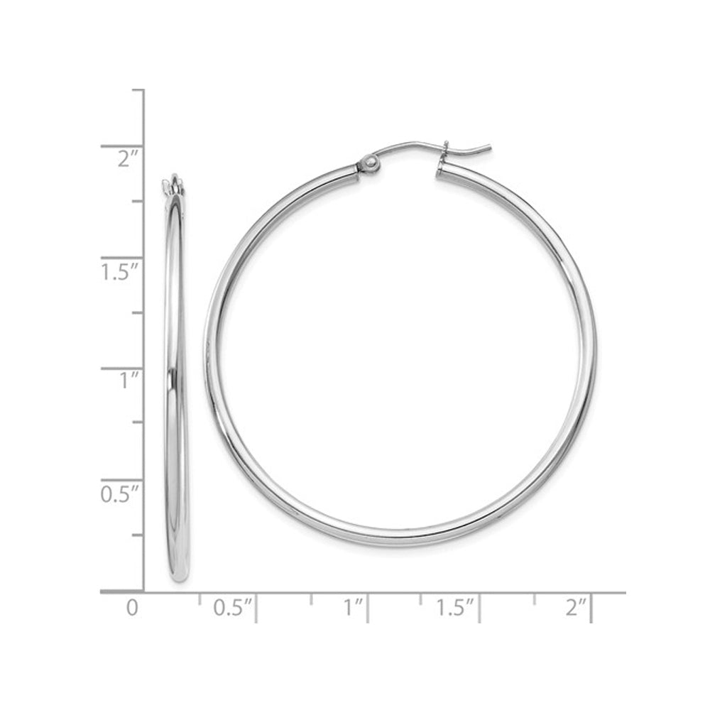 Extra Large Hoop Earrings in Sterling Silver (2.0mm thick 47mm hieght) Image 2