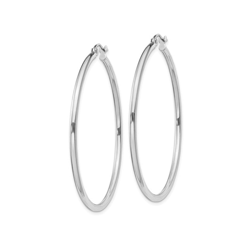 Extra Large Hoop Earrings in Sterling Silver (2.0mm thick 47mm hieght) Image 3