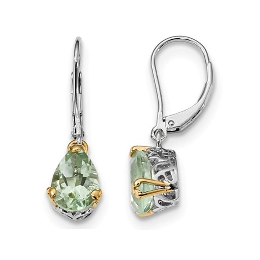 Green Amethyst Earrings 3.50 Carats (ctw) in Sterling Silver Image 1