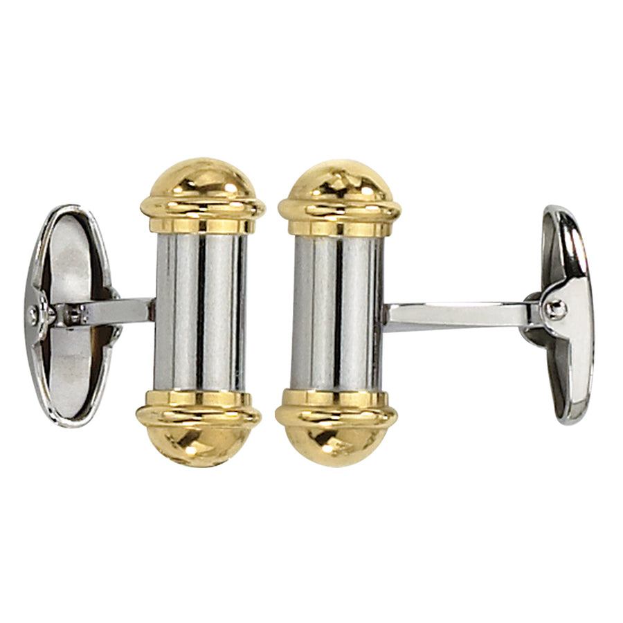 Mens Stainless Steel 24k Gold Plating Cuff Links Image 1