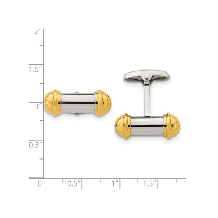 Mens Stainless Steel 24k Gold Plating Cuff Links Image 2