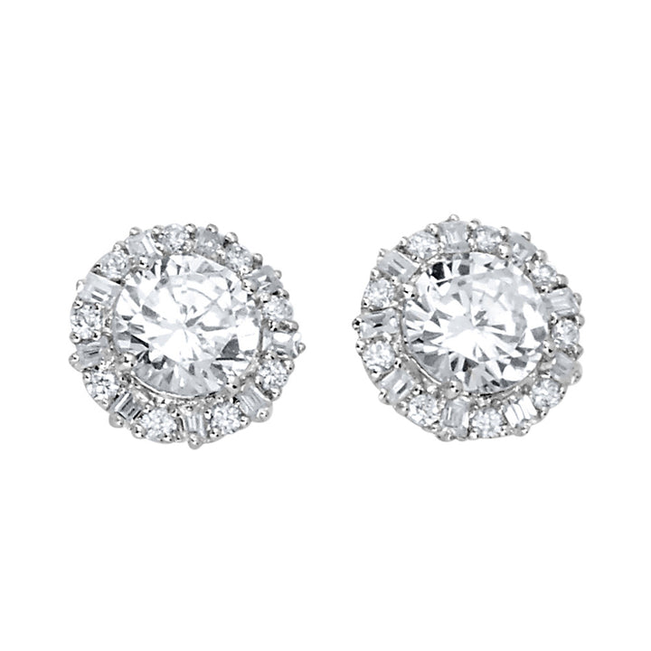 Cubic Zirconia (CZ) Stud Earrings in Sterling Silver Image 2