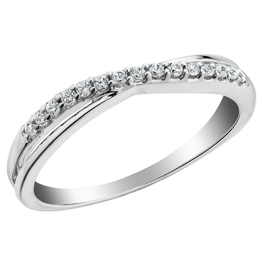 1/10 Carat (ctw) Diamond Band Ring in 10K White Gold Image 1
