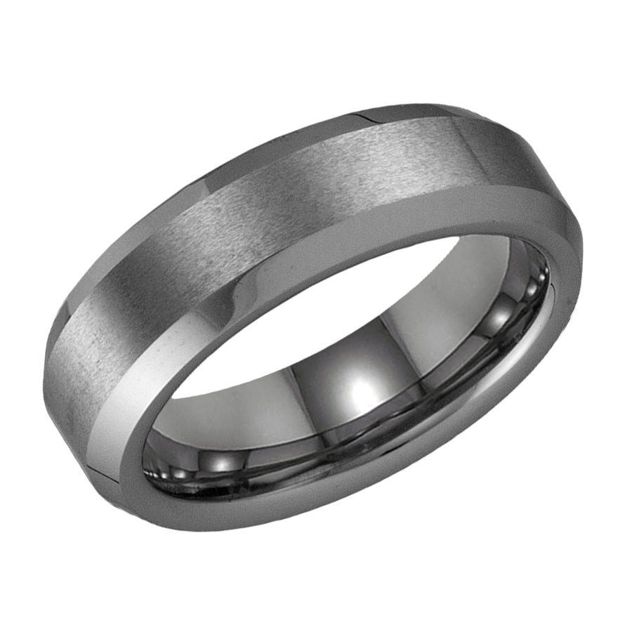 Mens Wedding Band Ring in Tungsten Image 1