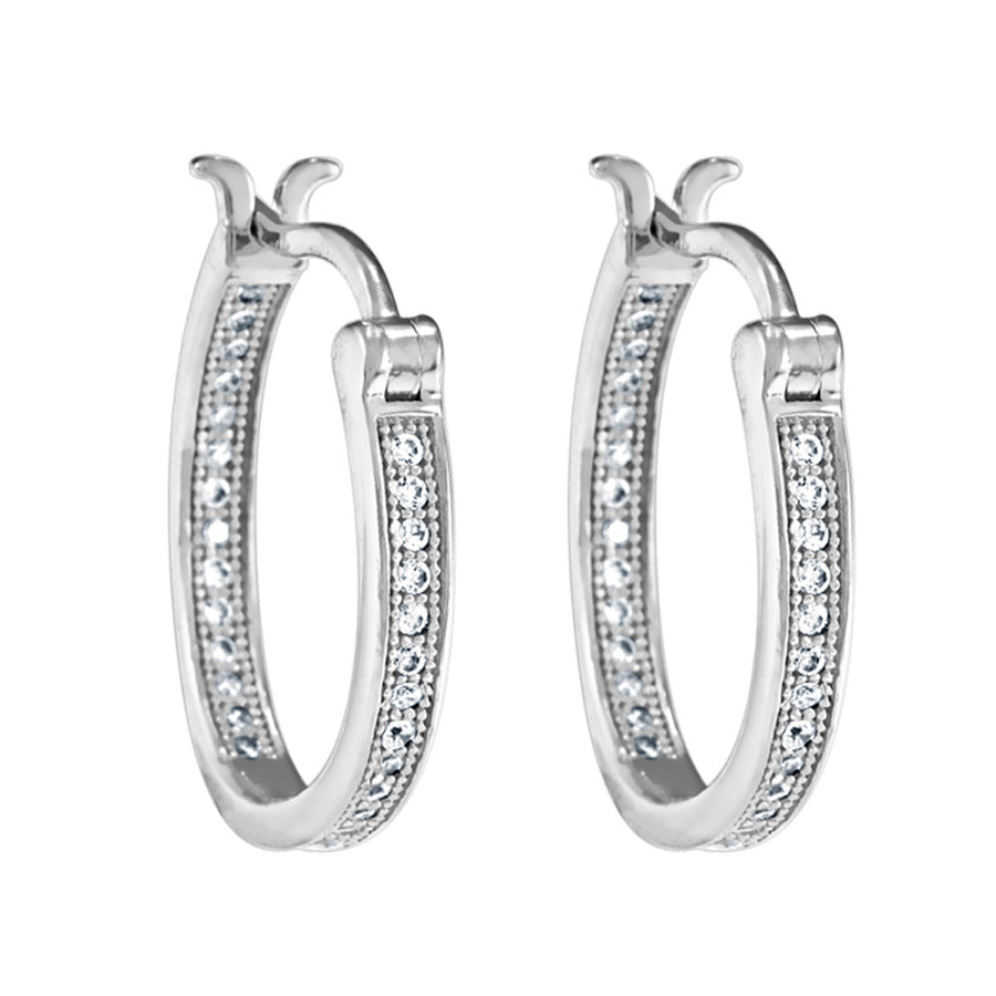 Crystal Hoop Earrings 2/5 Carat (ctw) in Sterling Silver Image 1