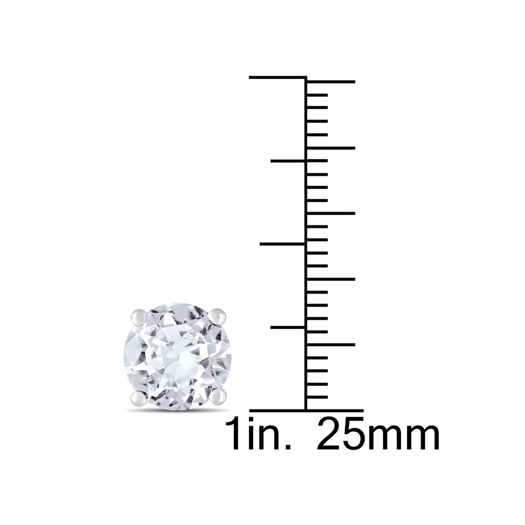 4.80 Carat (ctw) Lab-Created White Sapphire Solitaire Earrings in Sterling Silver Image 3