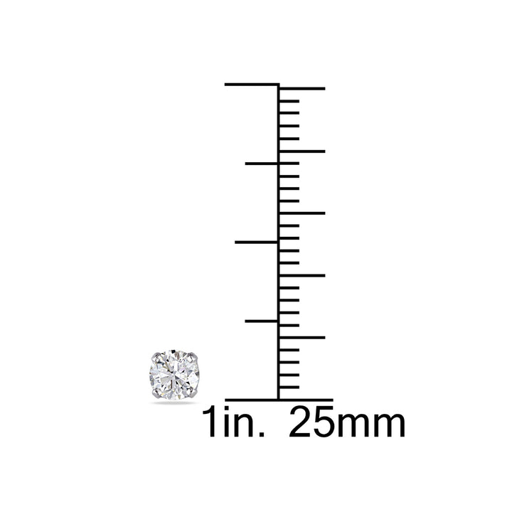 1/2 Carat (ctw I2-I3I-J) Diamond Solitaire Stud Earrings in 14K White Gold Image 3